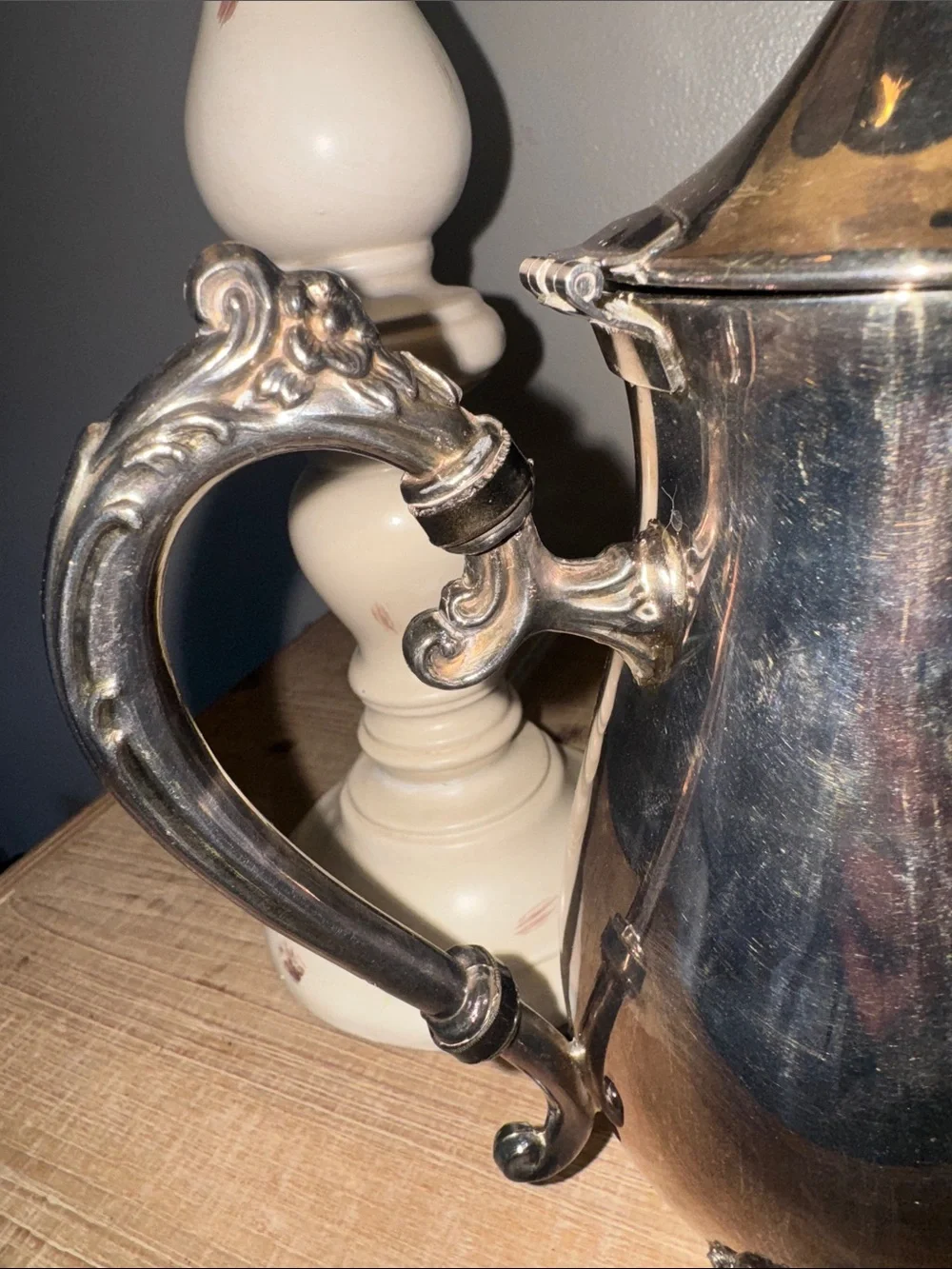 Vintage Victorian-style footed silver-plated coffee pot W. & S. Blackinton Co..